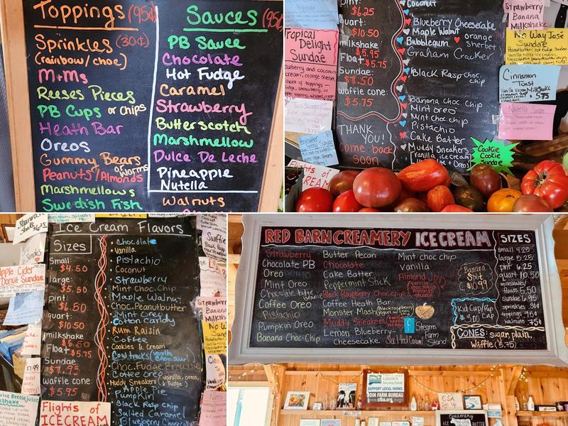 Red Barn Farm Stand and Creamery Menu