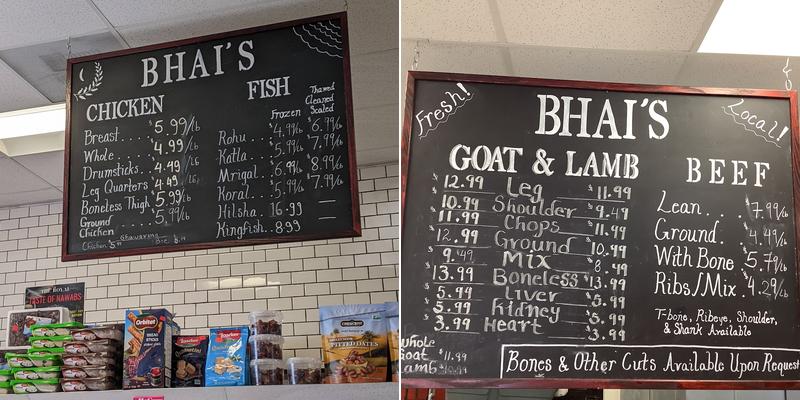 Bhai's Halal Meat Market Menu