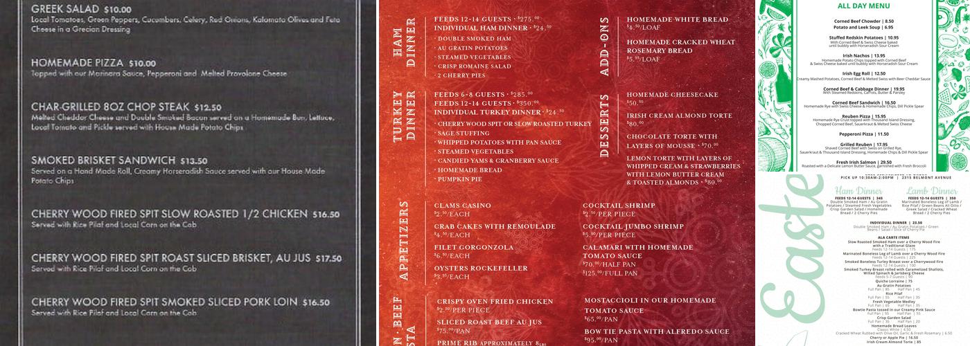 Jeffrey Chrystal Catering Menu