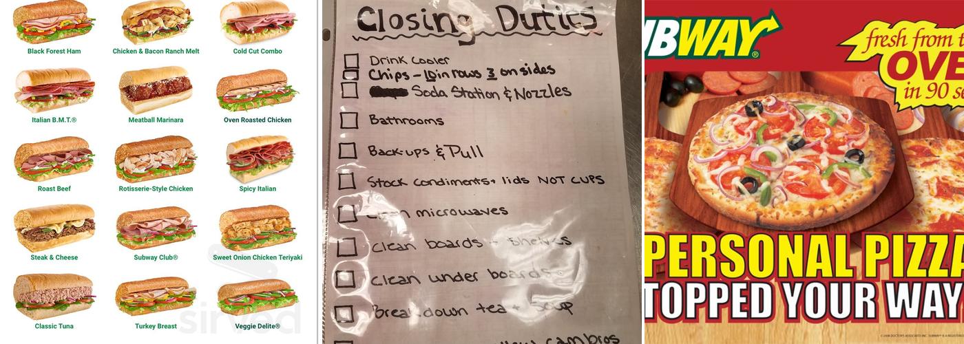 Subway Menu