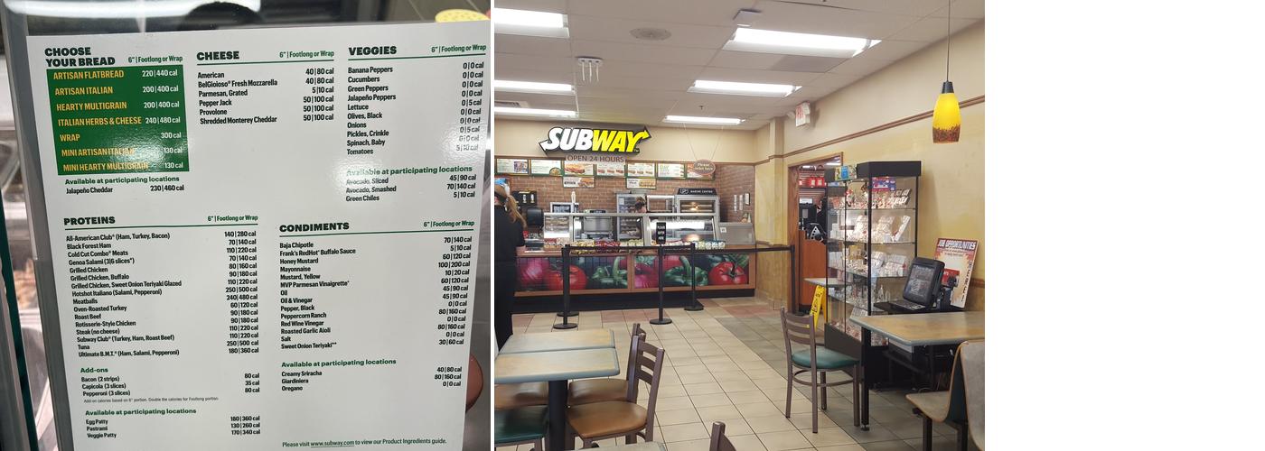 Subway Menu