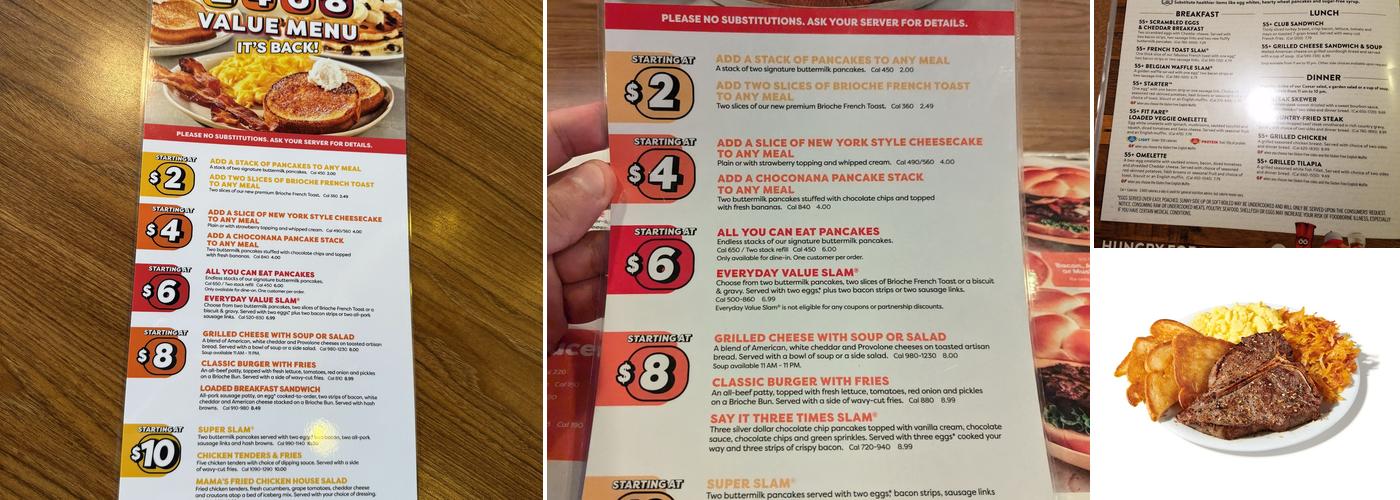 Denny's Restaurant Menu