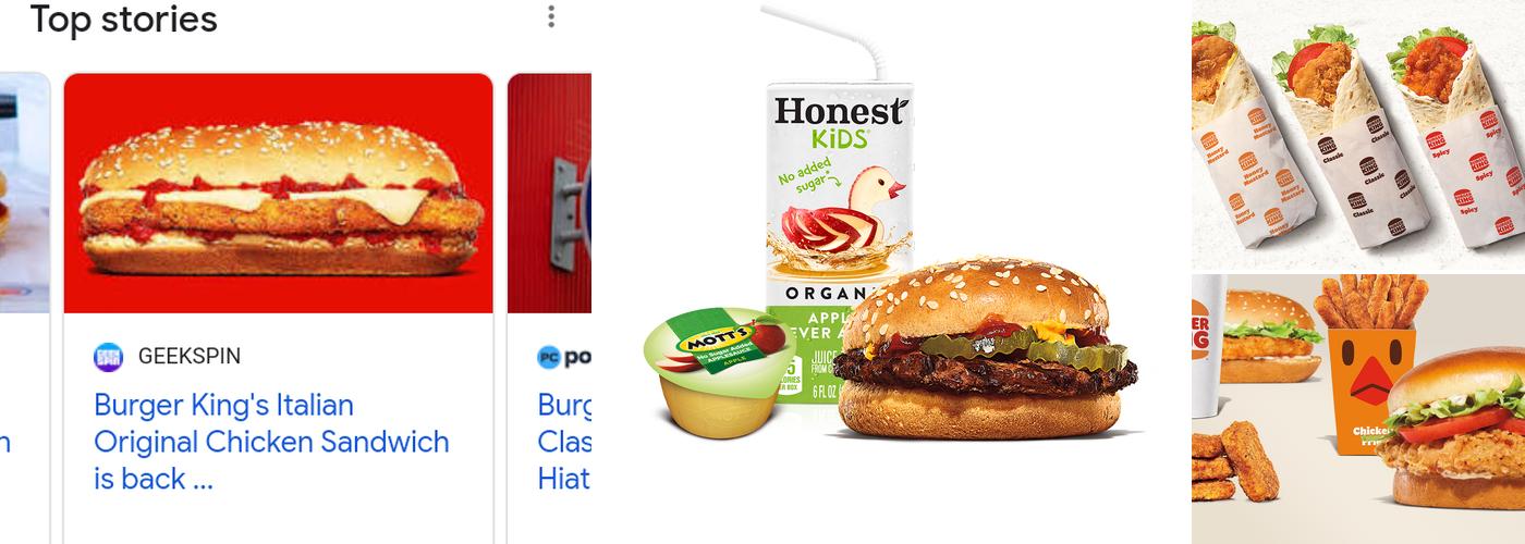 Burger King Menu