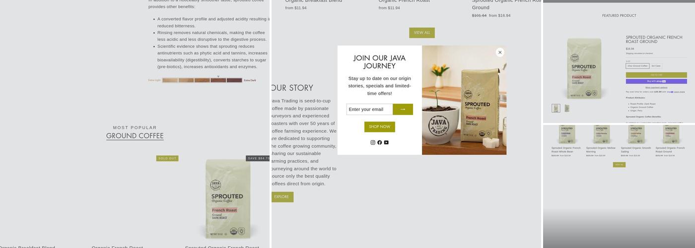 Java Trading Co. Menu