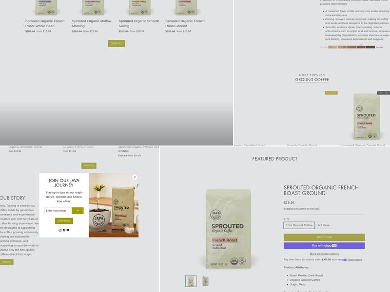 Java Trading Co. Menu