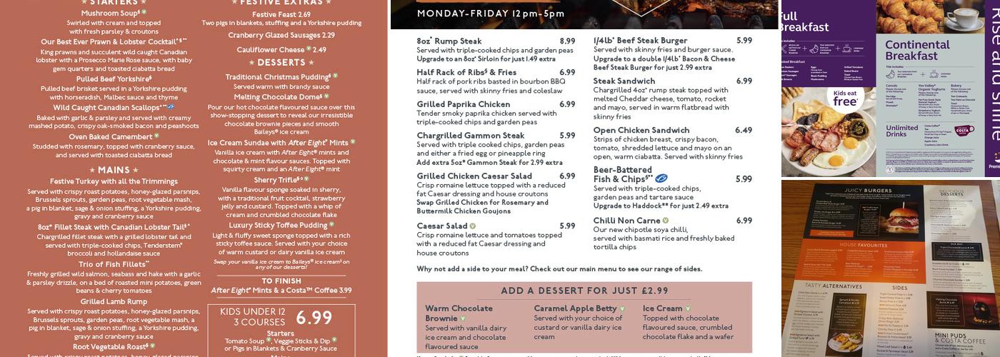 Hilden Manor Beefeater Menu