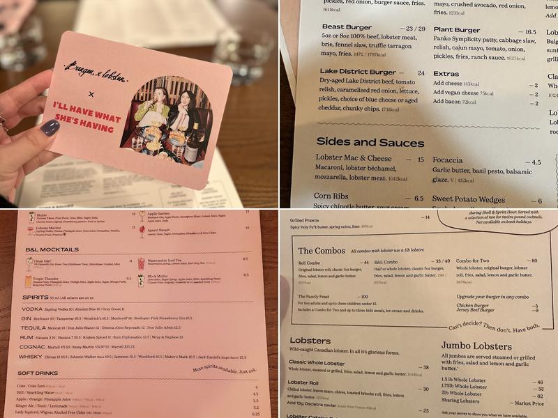 Burger & Lobster - Bond Street Menu