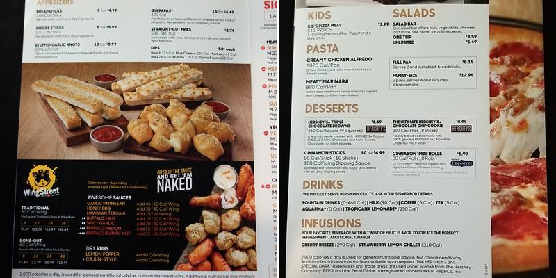 Pizza Hut Menu