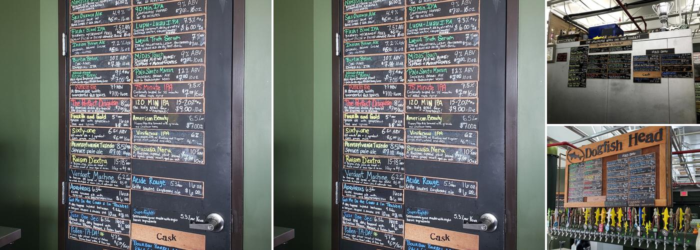 Dogfish Head Milton Brewery Menu