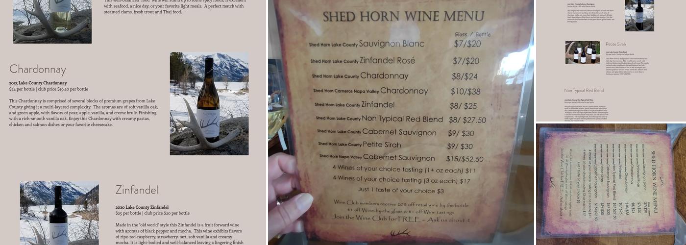 Shed Horn Cellars 406 Menu