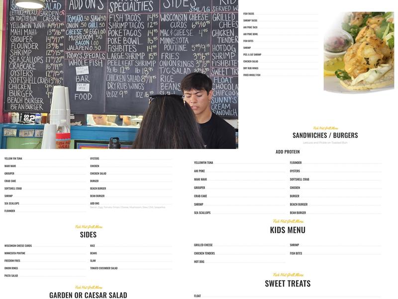 Fish Hut Grill Menu
