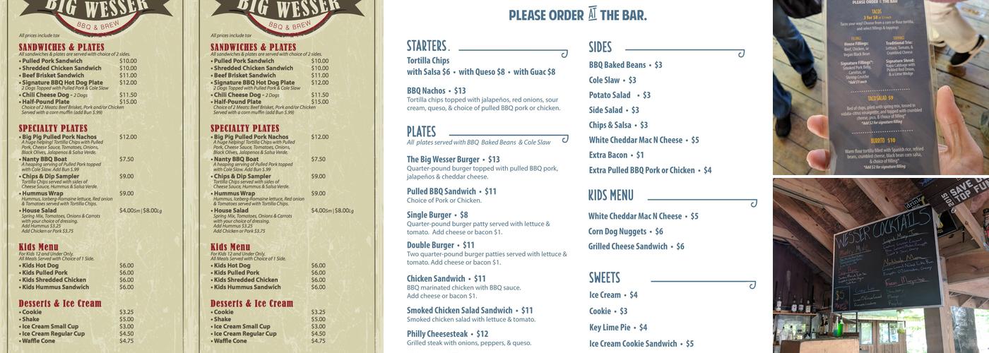 Big Wesser Menu