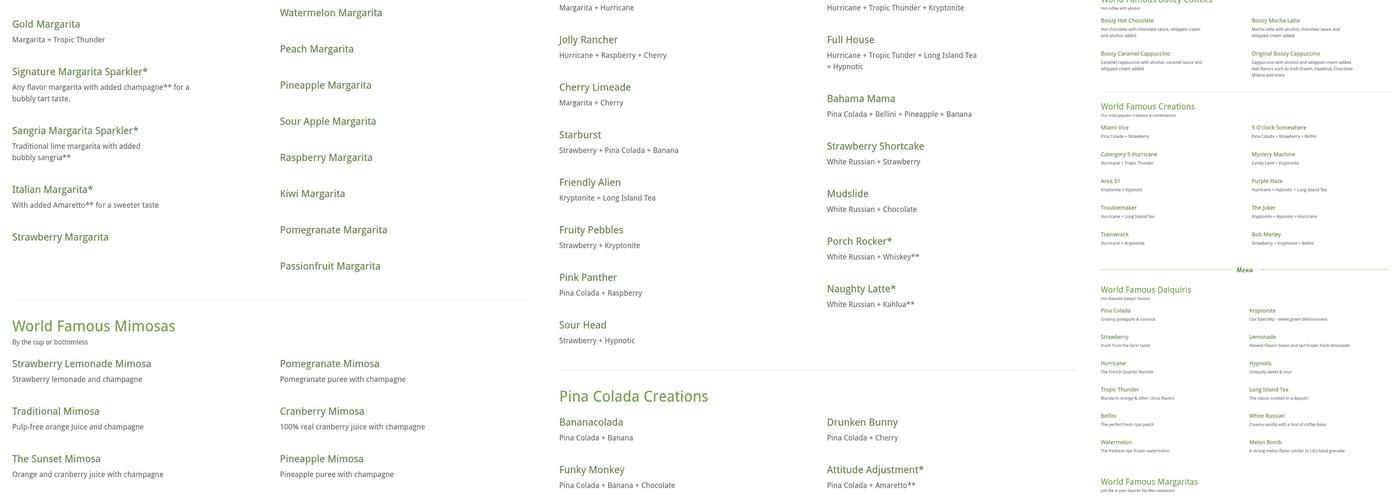 World Famous Daiquiris & Margaritas Menu