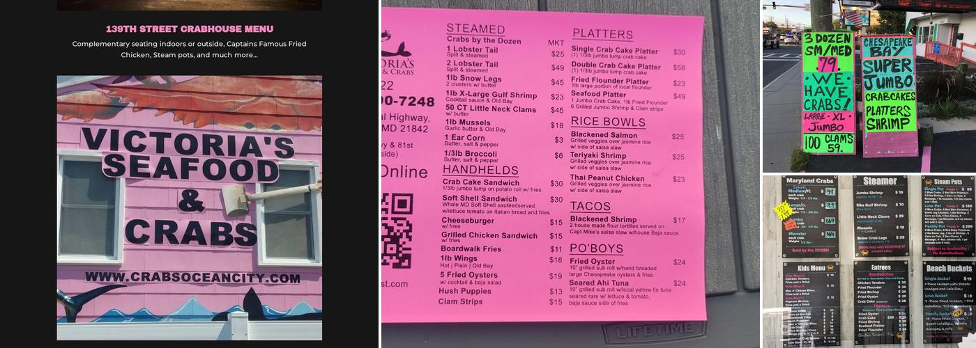 Victoria's Seafood & Crabs Menu