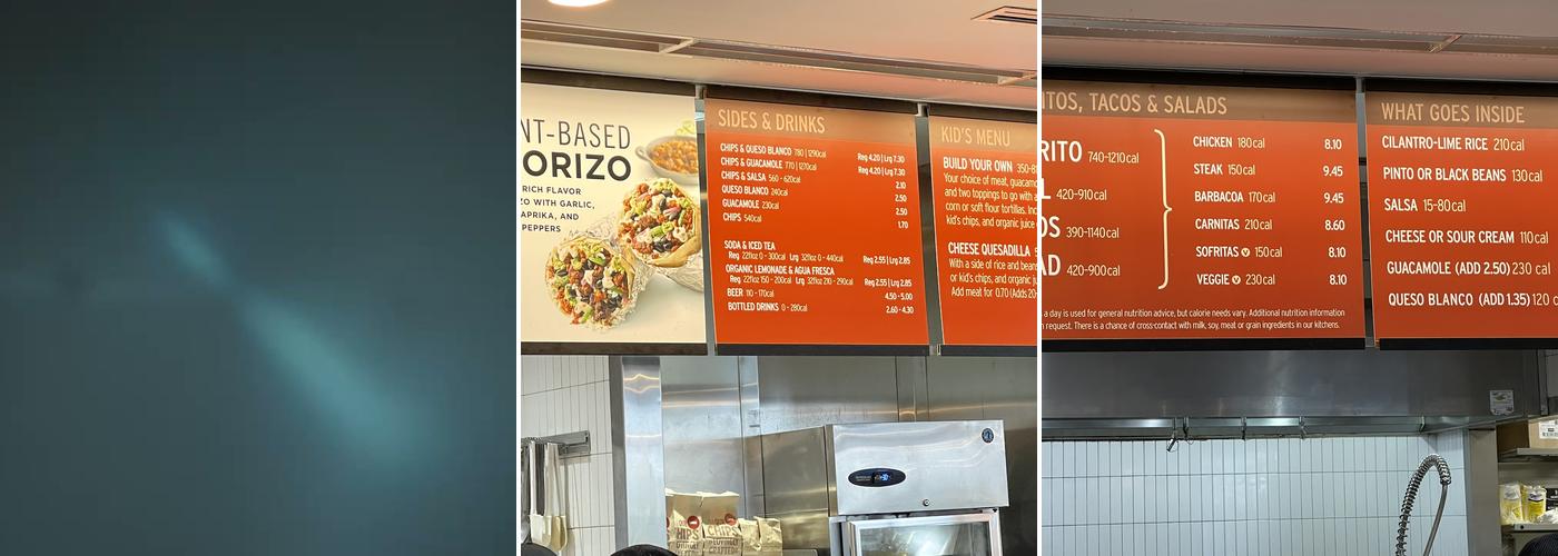 Chipotle Mexican Grill Menu