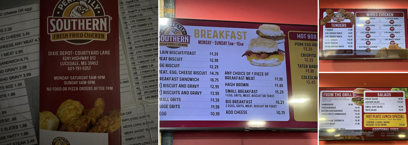 Dixie Depot Menu
