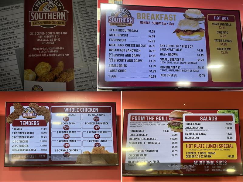 Dixie Depot Menu