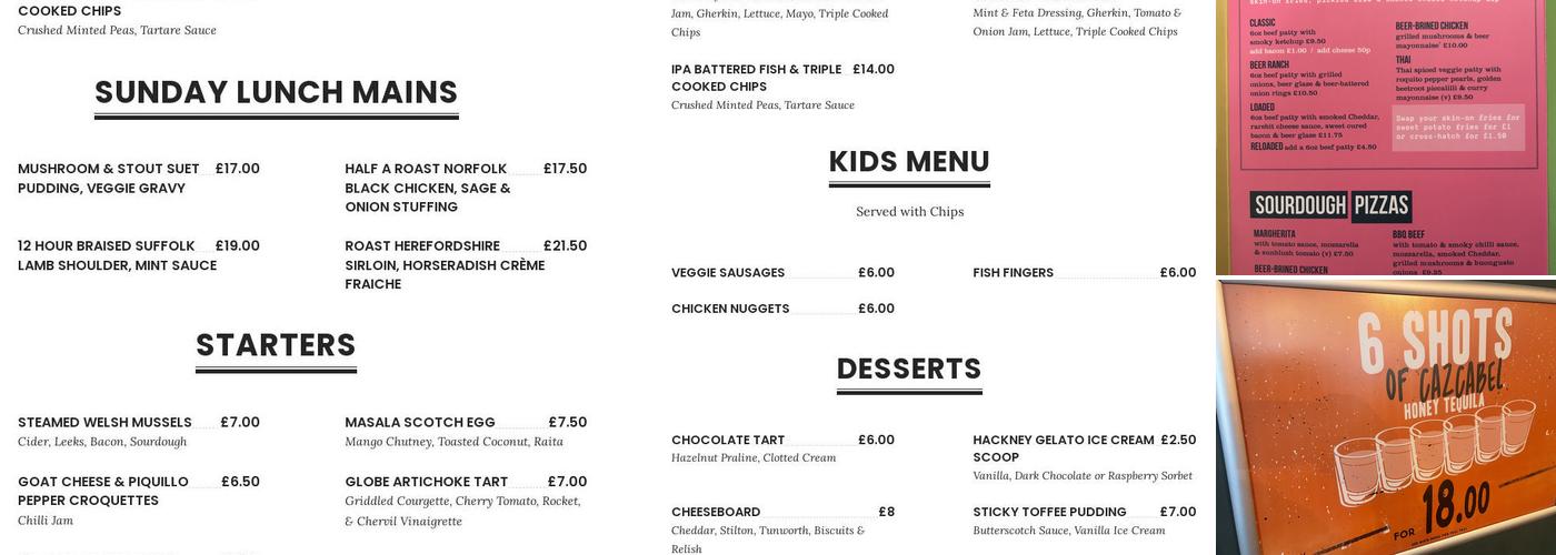 Priory Tavern Kilburn Menu