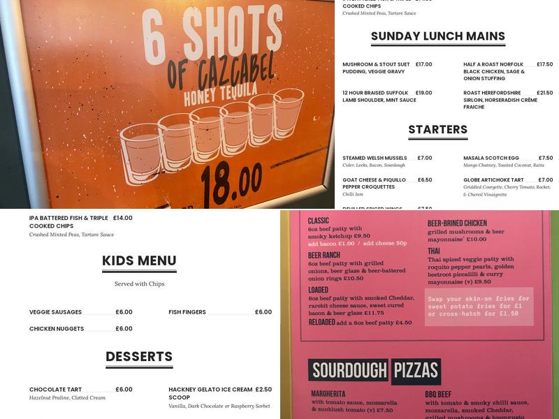 Priory Tavern Kilburn Menu