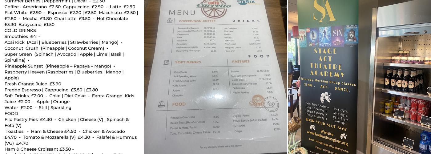 Artfix Kidbrooke Menu