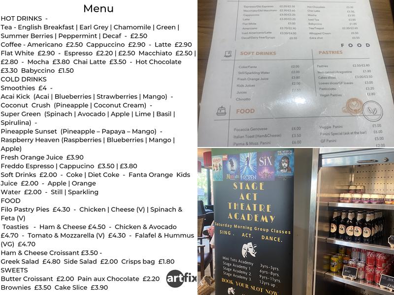 Artfix Kidbrooke Menu