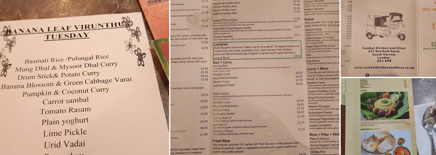 Sambal Kitchen & Diner Menu