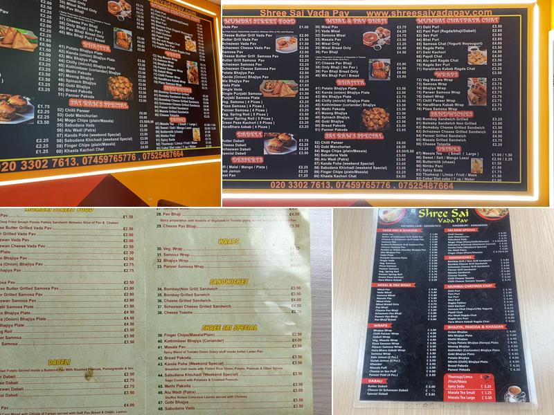 Shree Sai VadaPav Menu