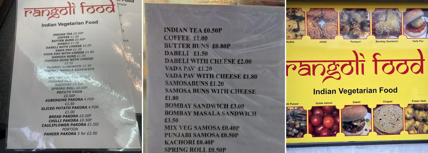 Rangoli Food Menu