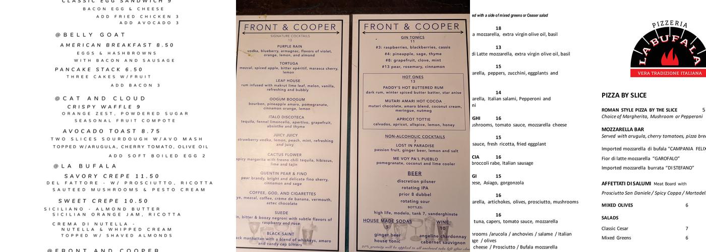 Abbott Square Market Menu