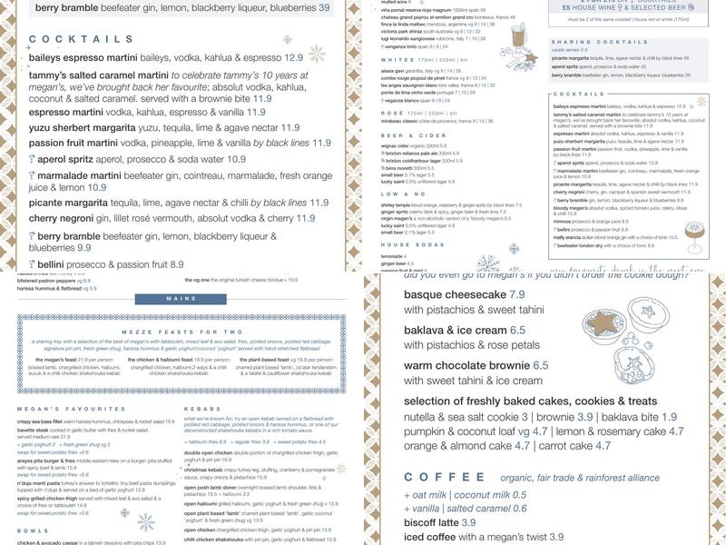 Megan's at the Post Office Restaurant (Surbiton) Menu