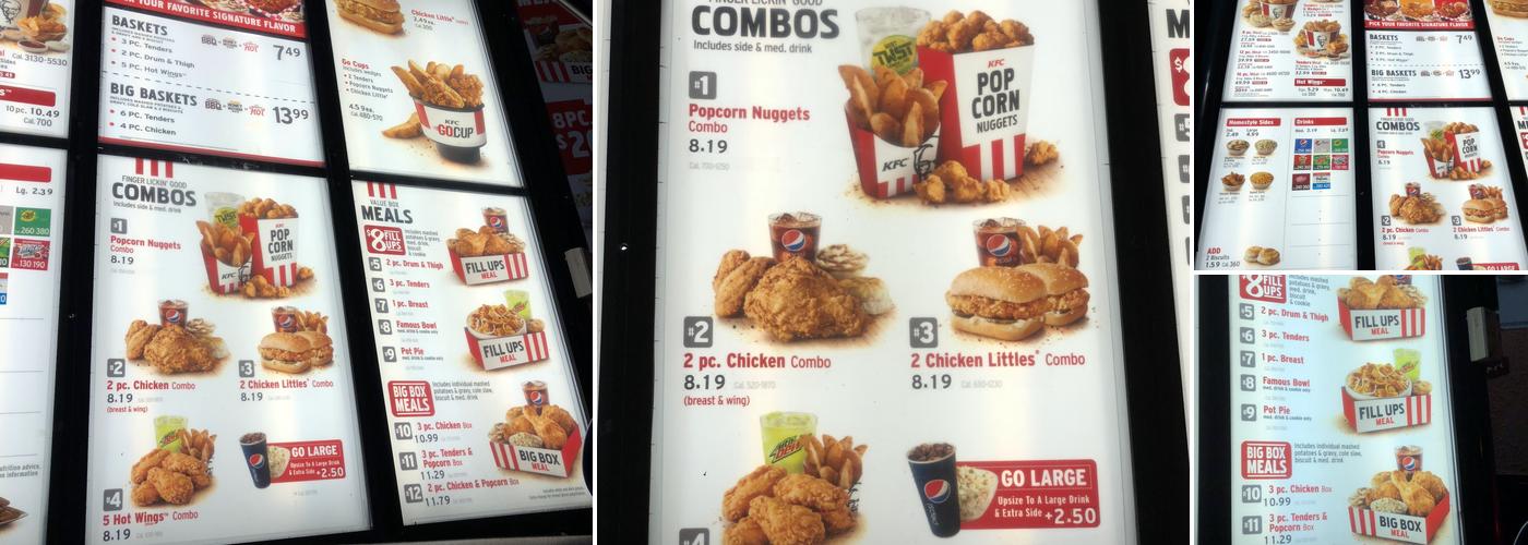 KFC Menu