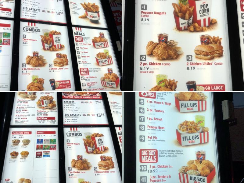 KFC Menu