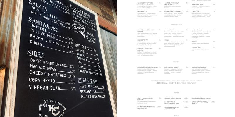 Drift Distillery & Smokehouse Menu