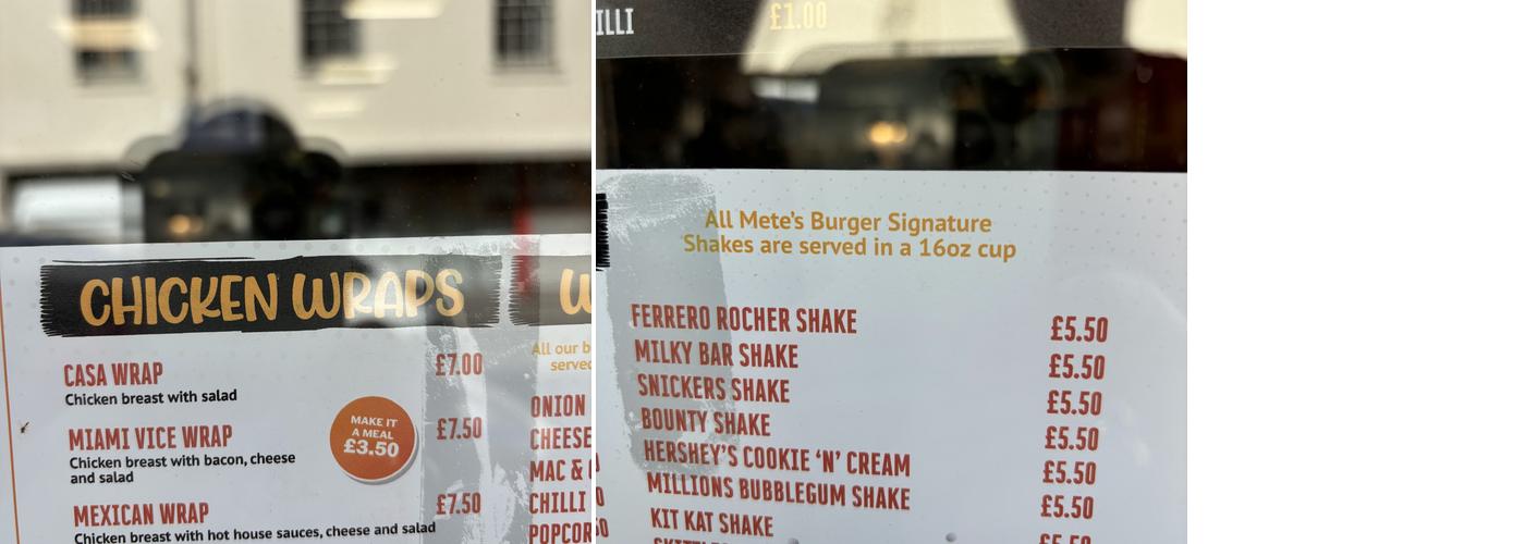 Mete's Smash Burger Menu