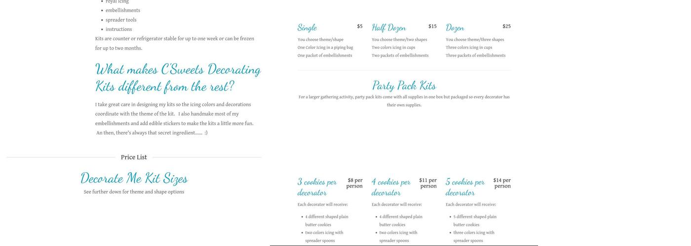 C'Sweets Menu