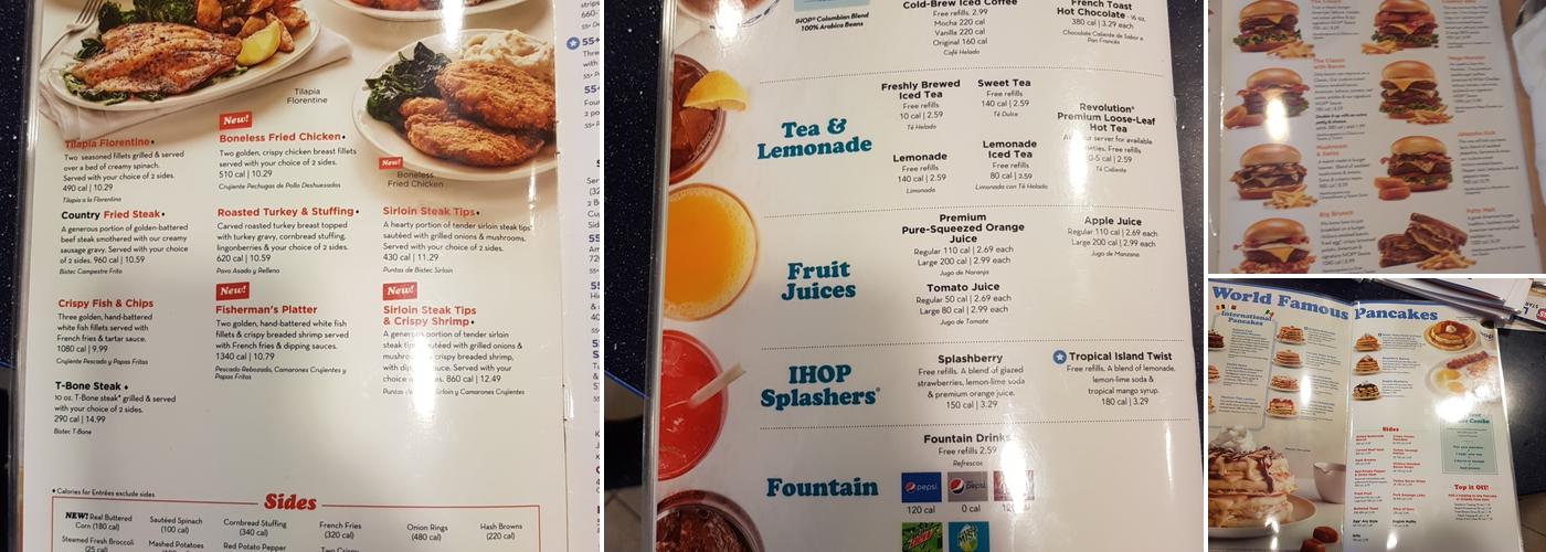 IHOP Menu
