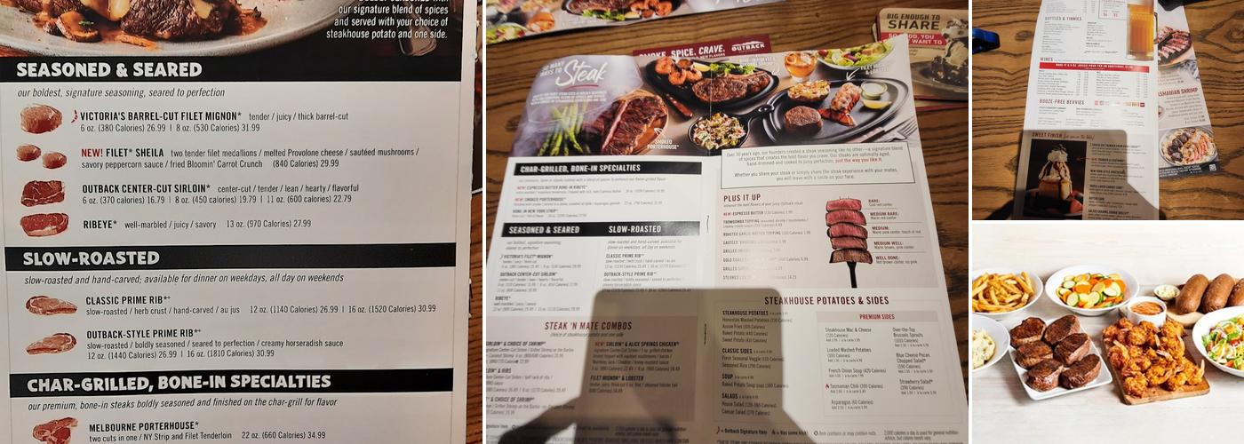 Outback Steakhouse Menu