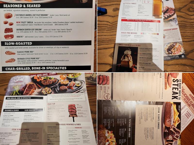Outback Steakhouse Menu