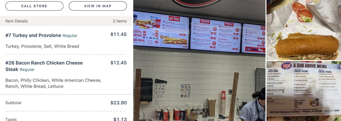 Jersey Mike's Subs Menu