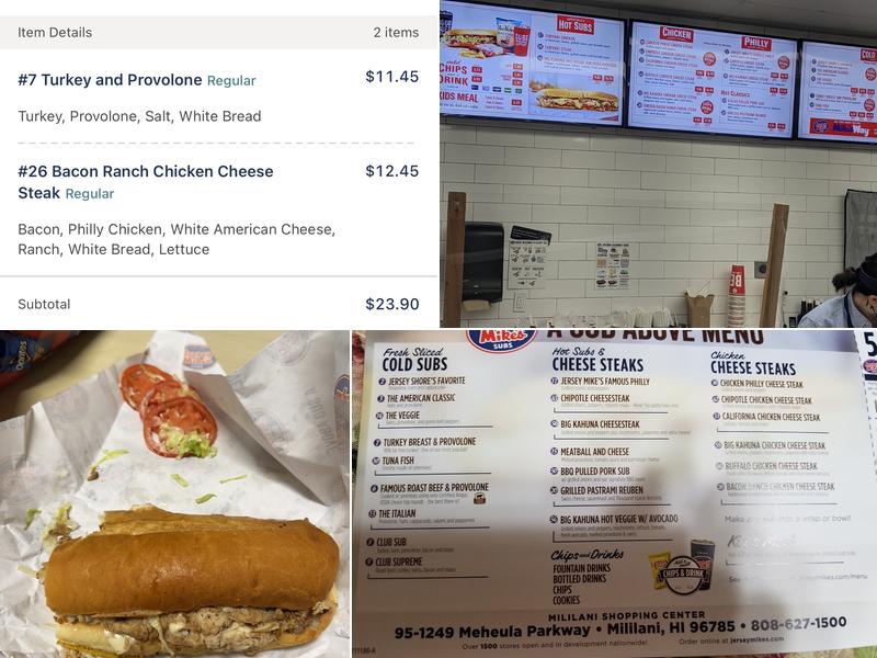 Jersey Mike's Subs Menu