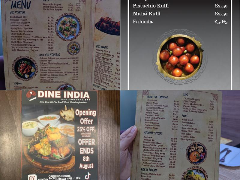 Dine India Menu