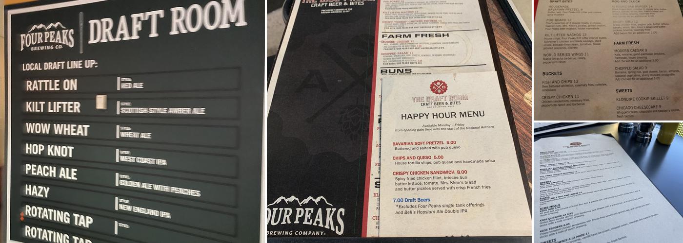 The Draft Room Menu