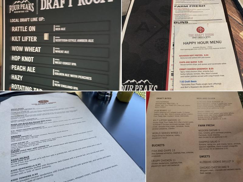 The Draft Room Menu