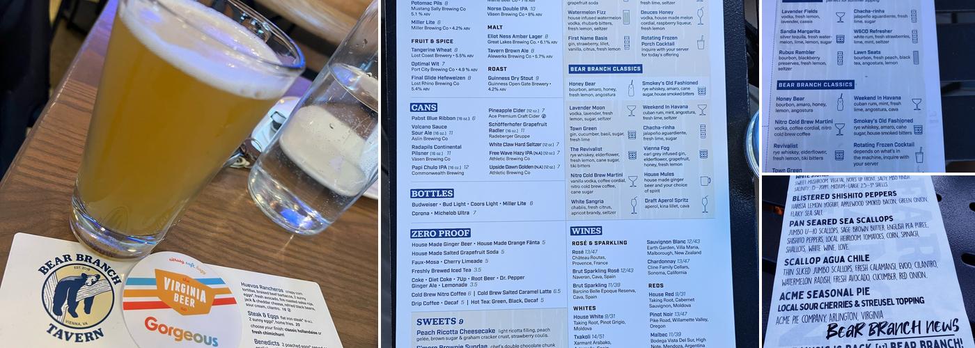 Bear Branch Tavern Menu
