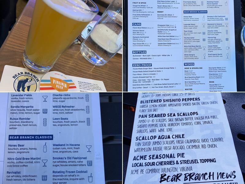 Bear Branch Tavern Menu