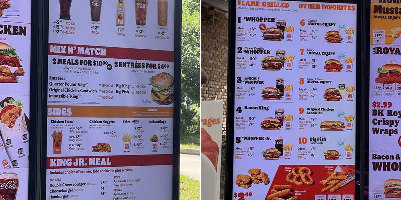 Burger King Menu