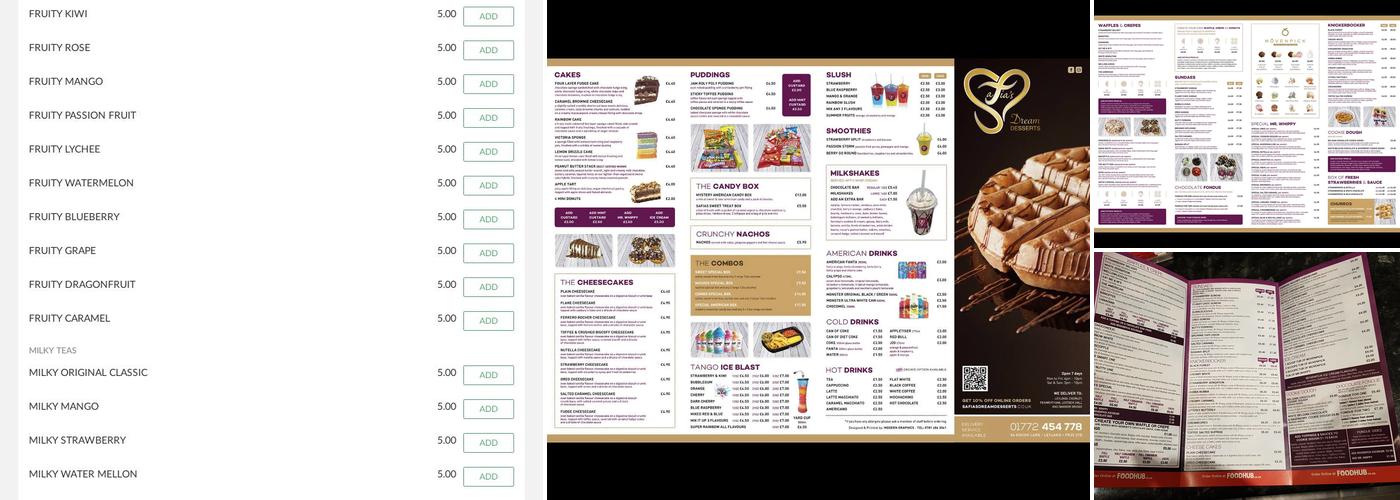 Safia's Dream Desserts Menu