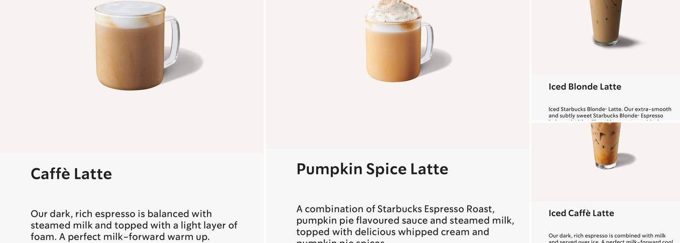 Starbucks Coffee Menu
