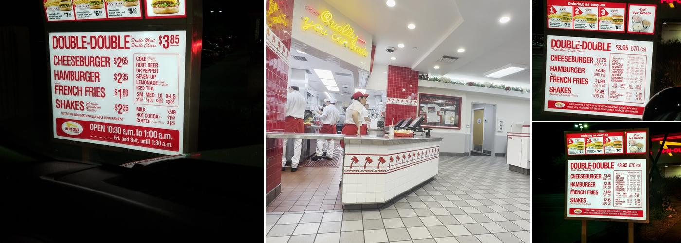 In-N-Out Burger Menu