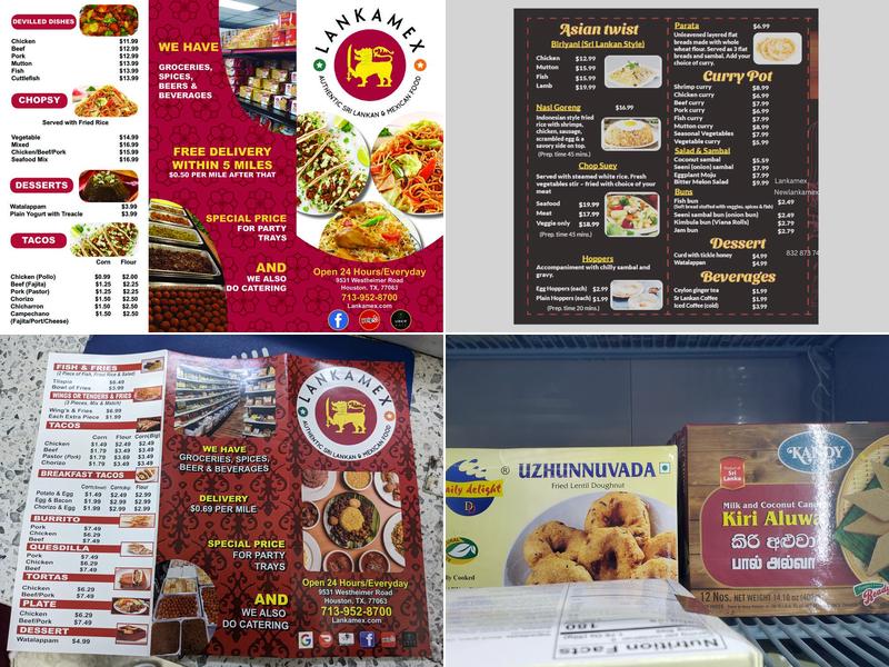Lanka-Mex Menu